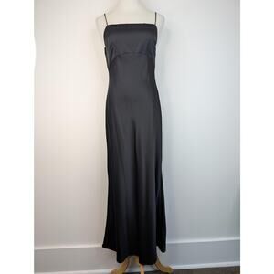 Abercrombie & Fitch Dress Womens Medium Satin Maxi Slip Gown Strappy Formal